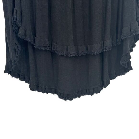 Umgee Leopard Trim Frayed Edges Sleeveless Tunic Top Black Size Medium NWT - Picture 6 of 9